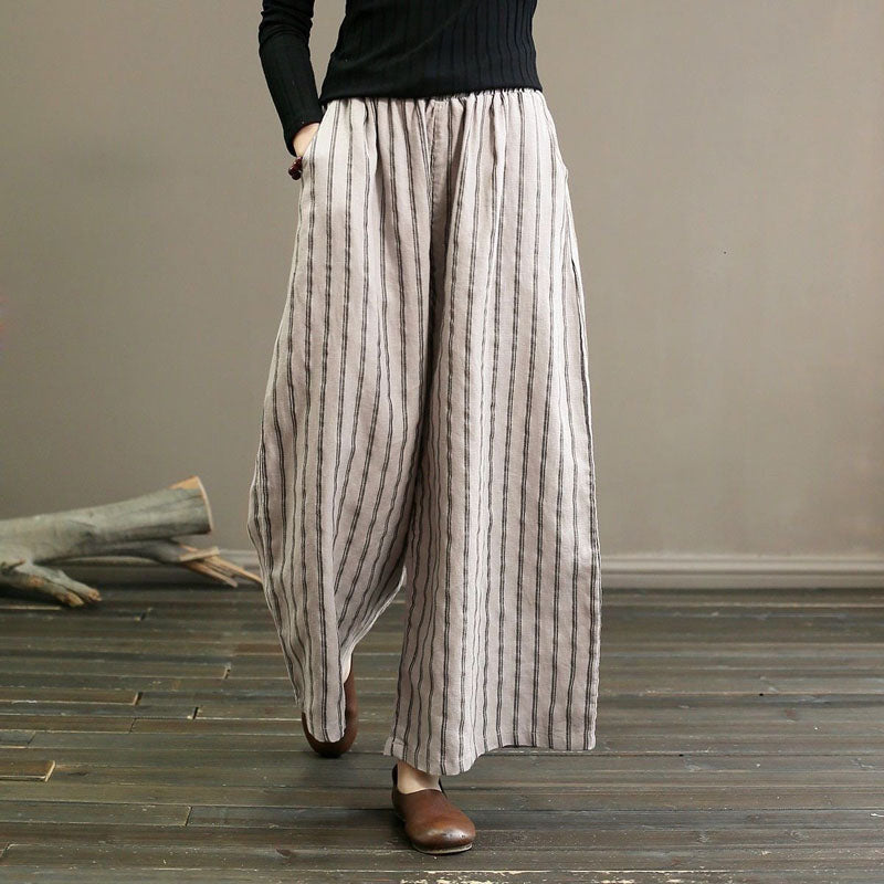 Seriva - Striped Flare Pants