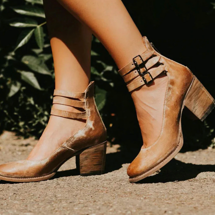 CIDEEMA | Vintage Elegance Leather Heels