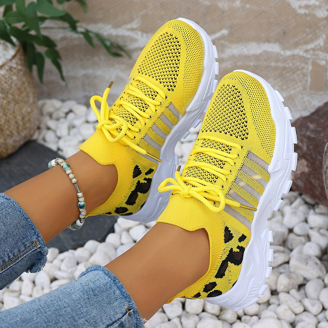 CIDEEMA | Leopard Knit Sneakers